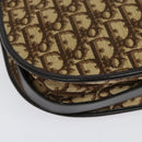Christian Dior Trotter Canvas Shoulder Bag Brown Gold Auth ep9994-16