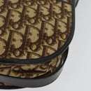 Christian Dior Trotter Canvas Shoulder Bag Brown Gold Auth ep9994-9