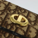 Christian Dior Trotter Canvas Shoulder Bag Brown Gold Auth ep9994-10