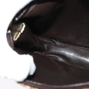 Christian Dior Trotter Canvas Shoulder Bag Brown Gold Auth ep9994-18