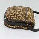 Christian Dior Trotter Canvas Shoulder Bag Brown Gold Auth ep9994-4