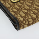Christian Dior Trotter Canvas Hand Bag Brown Gold Auth ep9995-10