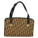 Christian Dior Trotter Canvas Hand Bag Brown Gold Auth ep9995-2