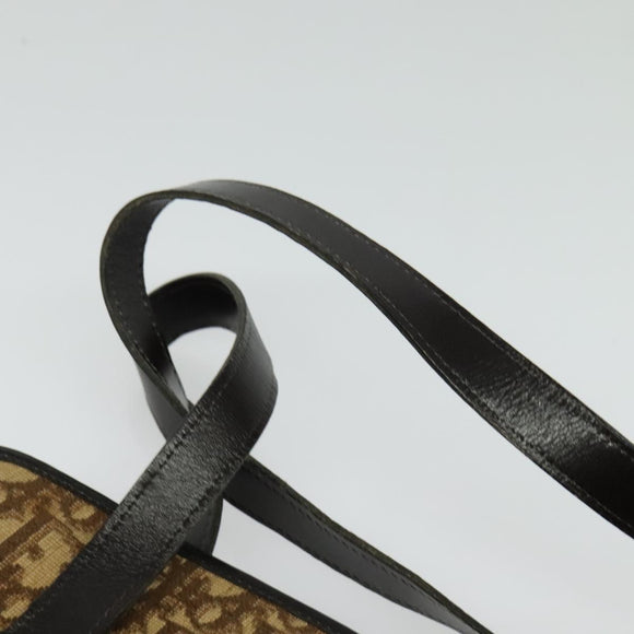 Christian Dior Trotter Canvas Hand Bag Brown Gold Auth ep9995