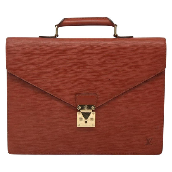 LOUIS VUITTON Epi Serviette Ambassador Business Bag Brown M54413 LV Auth ep9999