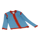 CHANEL Short Sleeve Cotton Blue CC Auth FF0787M-1