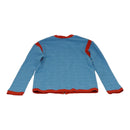 CHANEL Short Sleeve Cotton Blue CC Auth FF0787M-3