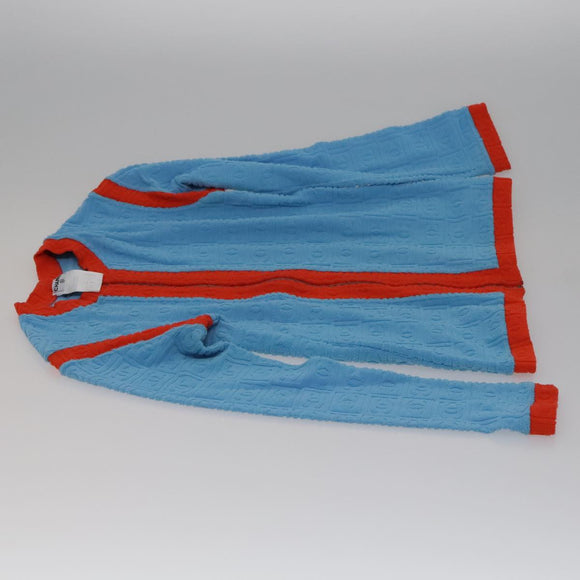 CHANEL Short Sleeve Cotton Blue CC Auth FF0787M