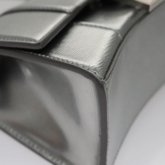 BALENCIAGA Hand Bag Leather 2way Silver Auth FF4303AM