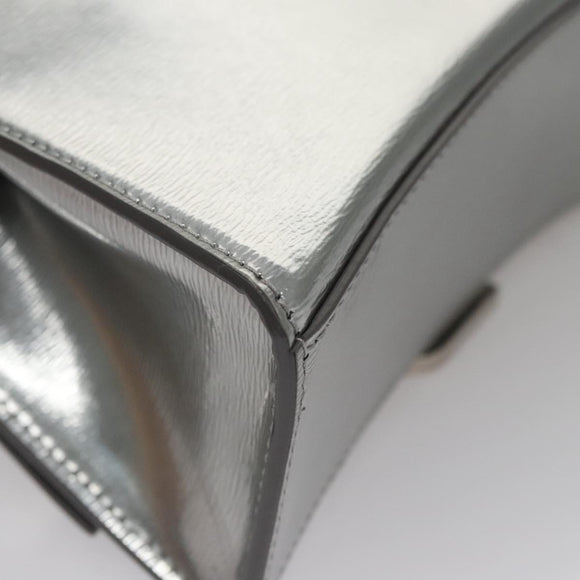 BALENCIAGA Hand Bag Leather 2way Silver Auth FF4303AM