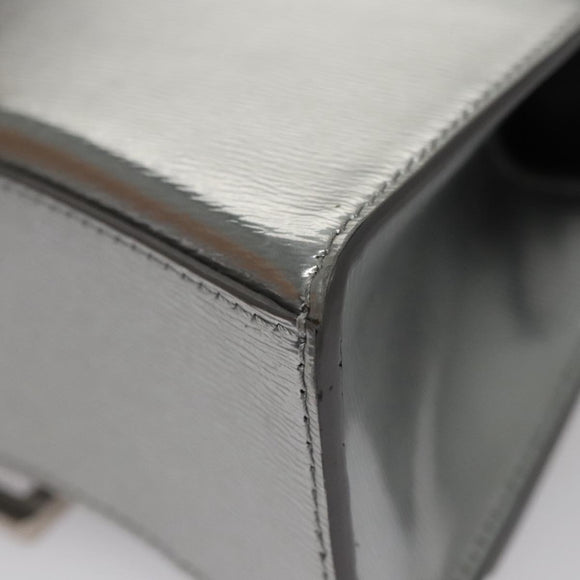 BALENCIAGA Hand Bag Leather 2way Silver Auth FF4303AM