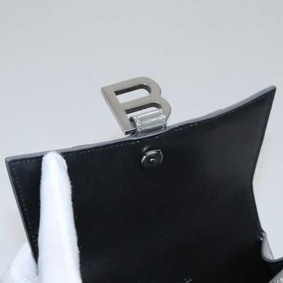 BALENCIAGA Hand Bag Leather 2way Silver Auth FF4303AM