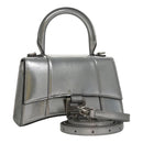 BALENCIAGA Hand Bag Leather 2way Silver Auth FF4303AM-1