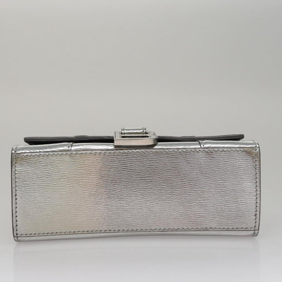 BALENCIAGA Hand Bag Leather 2way Silver Auth FF4303AM