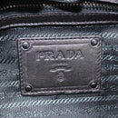PRADA HS Prada Jacquard Shoulder Bag Leather Silver FF4583/WS4583 Auth FF4583V-18
