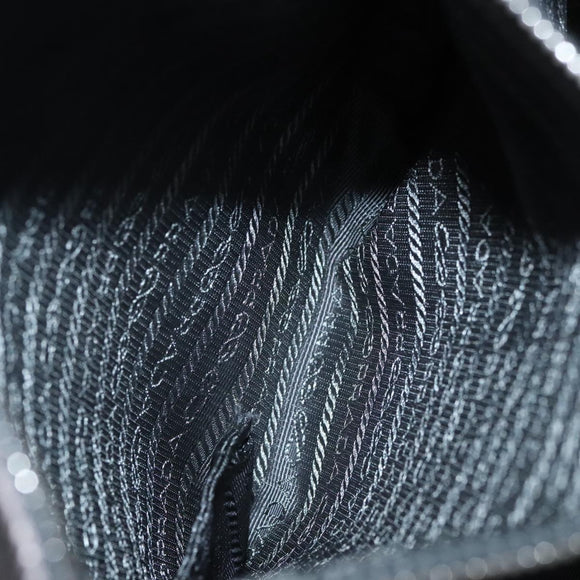 PRADA HS Prada Jacquard Shoulder Bag Leather Silver FF4583/WS4583 Auth FF4583V