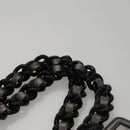 PRADA HS Prada Jacquard Shoulder Bag Leather Silver FF4583/WS4583 Auth FF4583V-8