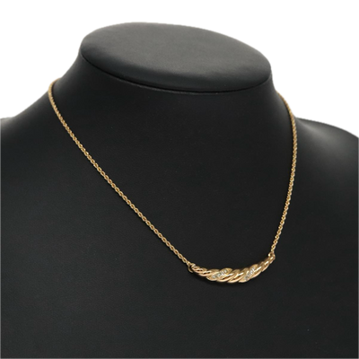 Christian Dior Necklace metal Gold Auth FF6533