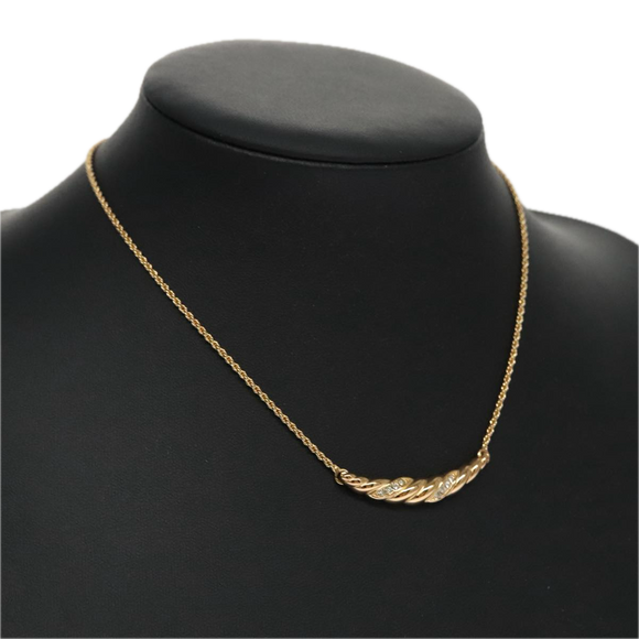 Christian Dior Necklace metal Gold Auth FF6533