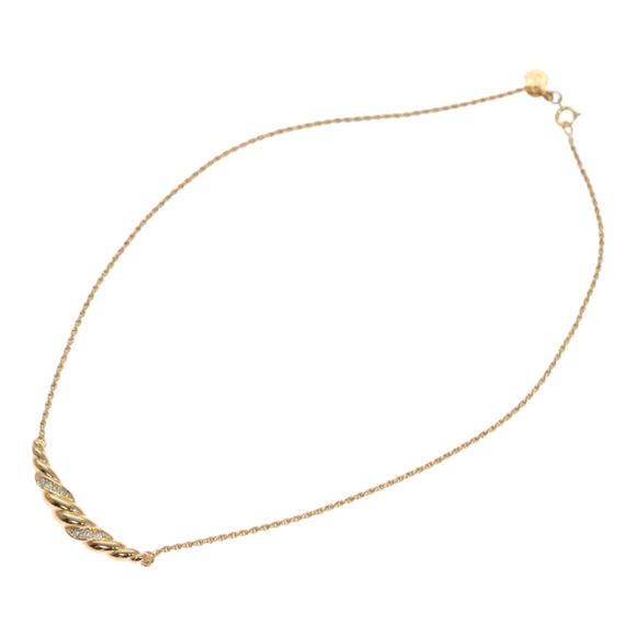 Christian Dior Necklace metal Gold Auth FF6533