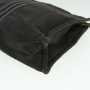 HERMES Fourre Tout Clutch Bag Canvas Zwart 2110-23 Auth fm2098-15