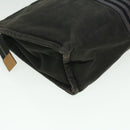 HERMES Fourre Tout Clutch Bag Canvas Zwart 2110-23 Auth fm2098-16