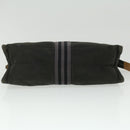 HERMES Fourre Tout Clutch Bag Canvas Zwart 2110-23 Auth fm2098-6