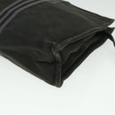 HERMES Fourre Tout Clutch Bag Canvas Zwart 2110-23 Auth fm2098-14