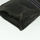 HERMES Fourre Tout Clutch Bag Canvas Zwart 2110-23 Auth fm2098-7