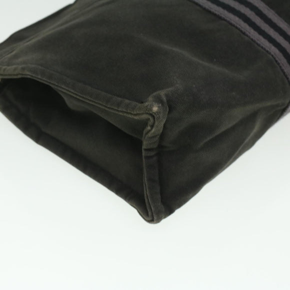 HERMES Fourre Tout Clutch Bag Canvas Zwart 2110-23 Auth fm2098