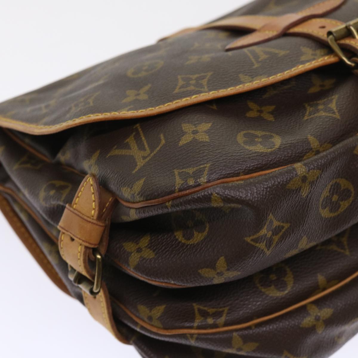 LOUIS VUITTON Monogram Saumur 30 Shoulder Bag M42256 LV Auth fm2511