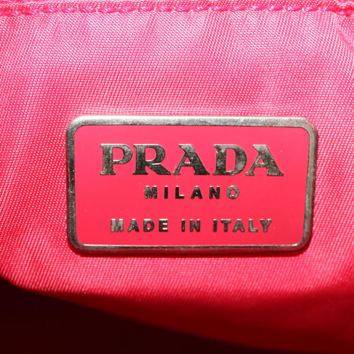 PRADA Hand Bag Satin Red Auth fm2519