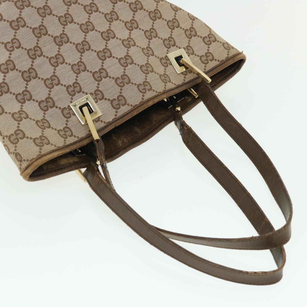 GUCCI GG Canvas Shoulder Bag 2Set Beige Brown Auth fm2657