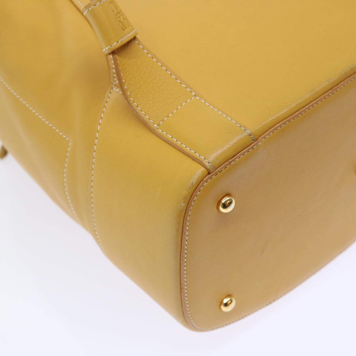 LOEWE Anton Shoulder Bag Leather Yellow Auth fm2698