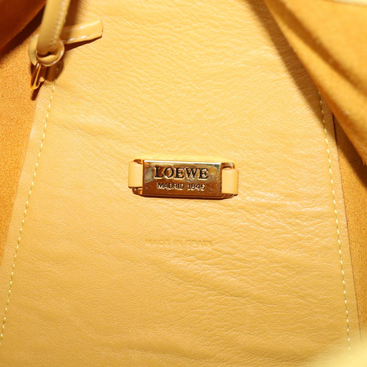 LOEWE Anton Shoulder Bag Leather Yellow Auth fm2698