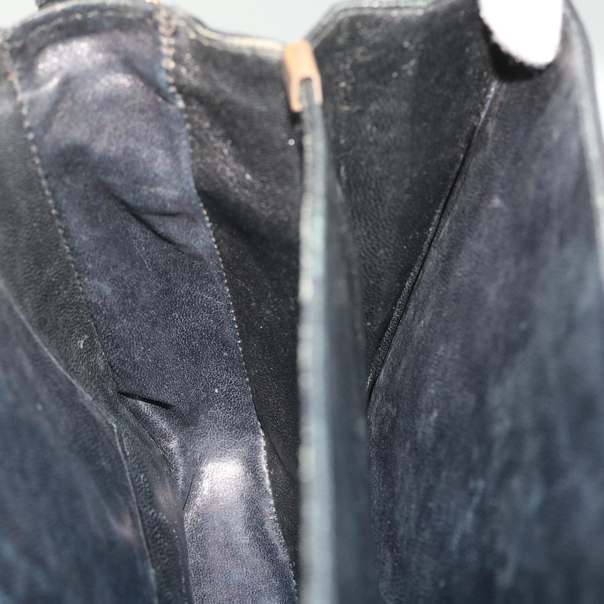 CELINE Horse Carriage Shoulder Bag Leather Black Auth fm2707