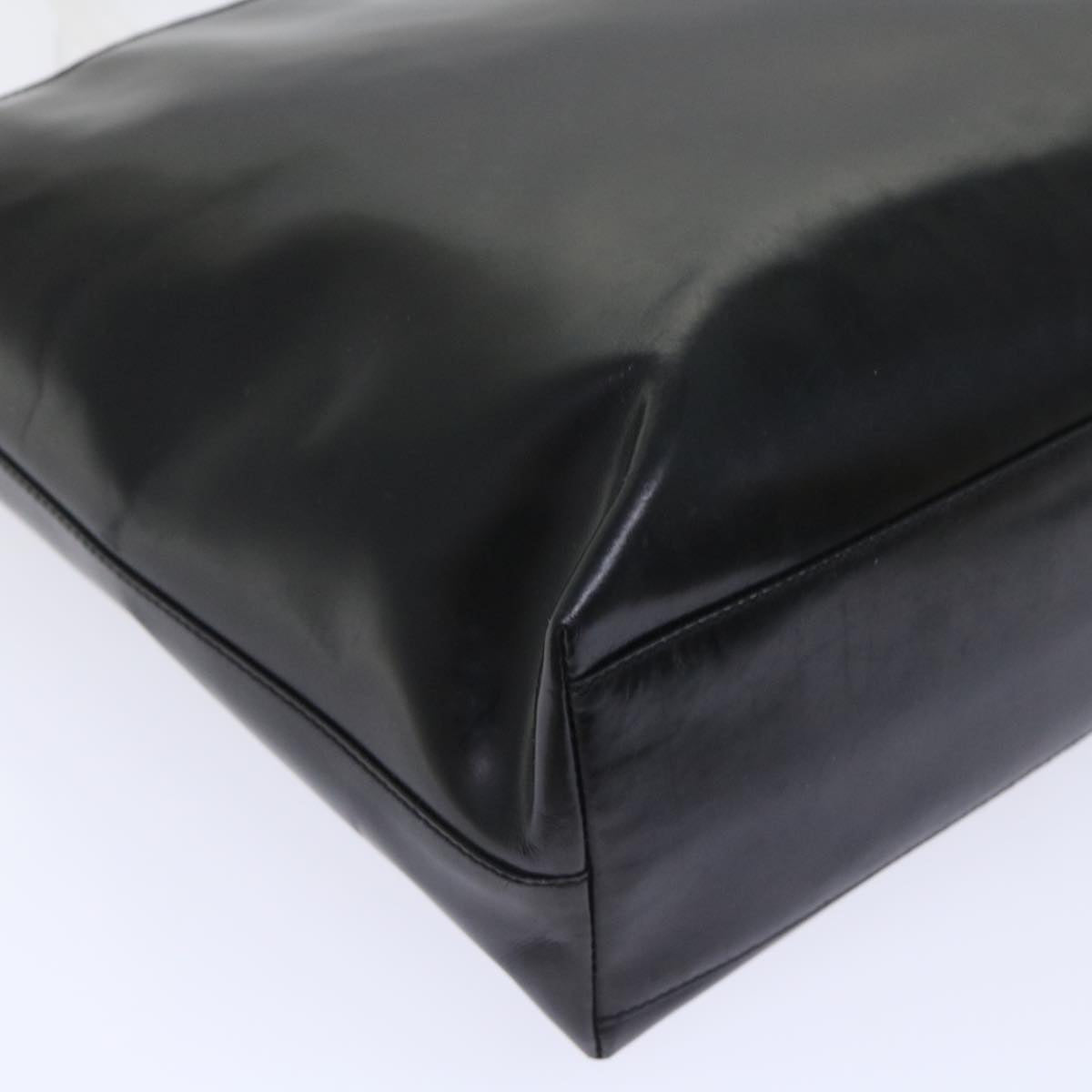PRADA Hand Bag Patent leather Black Clear Auth fm2716