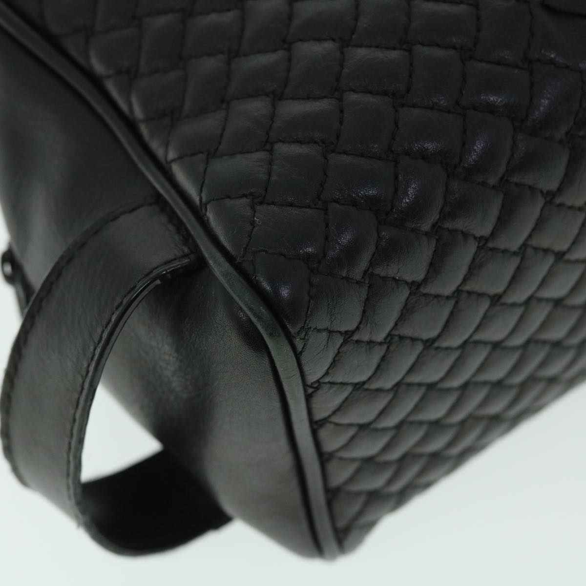 BOTTEGA VENETA INTRECCIATO Clutch Bag Leather Black Auth fm2718