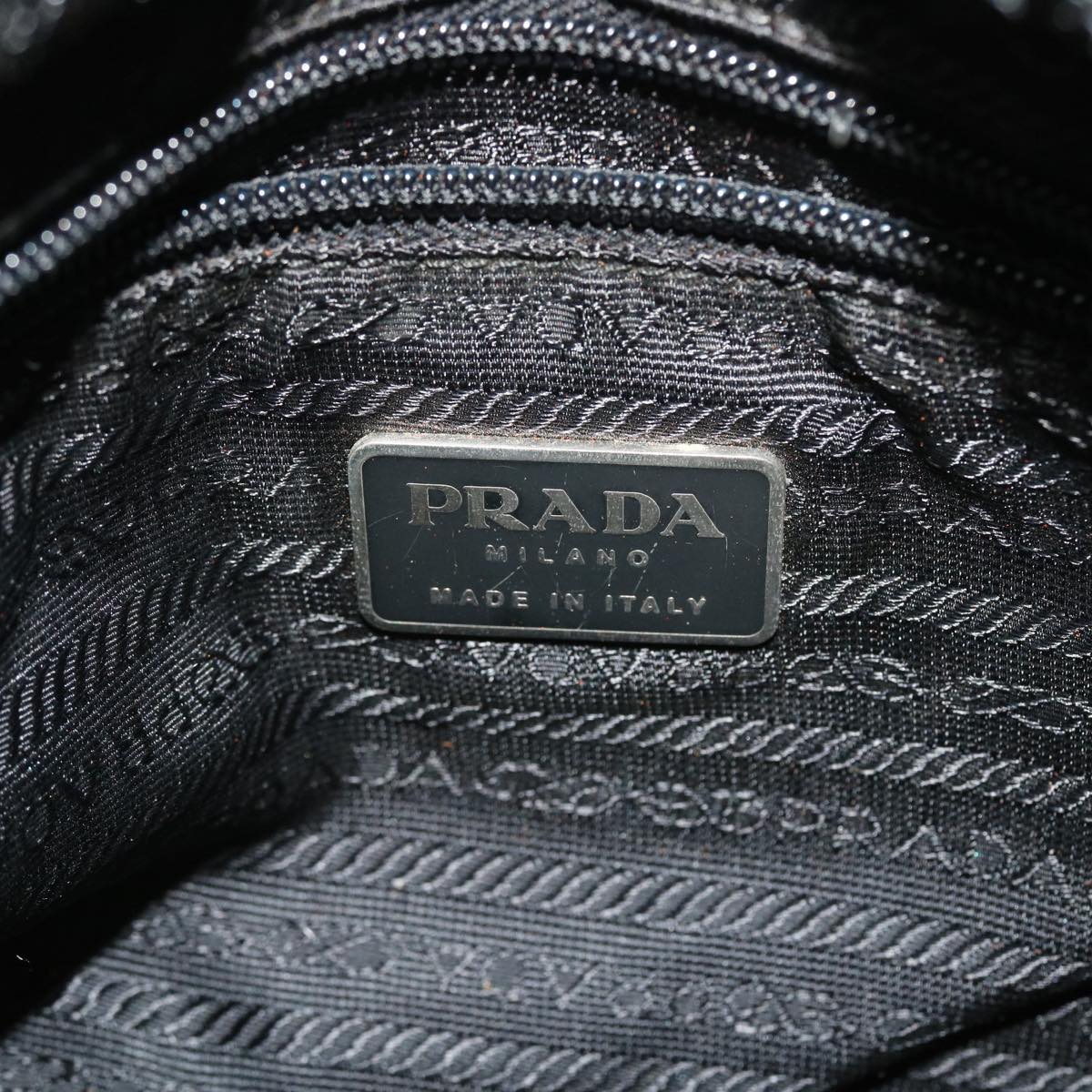 PRADA Hand Bag Nylon Black Auth fm2738