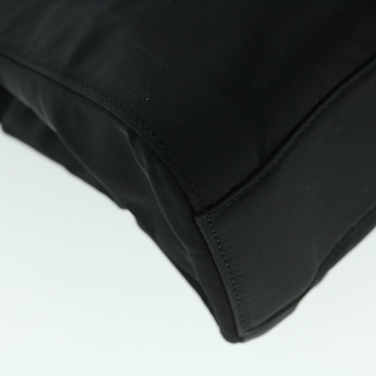 PRADA Chain Shoulder Bag Nylon Black Auth fm2739