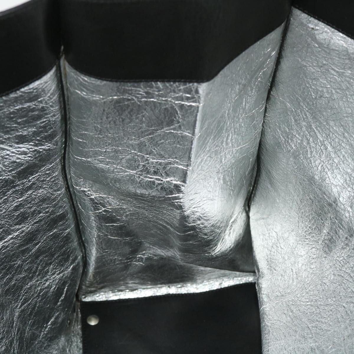 BALENCIAGA Paper Large Tote Bag Leather Black Auth fm2742