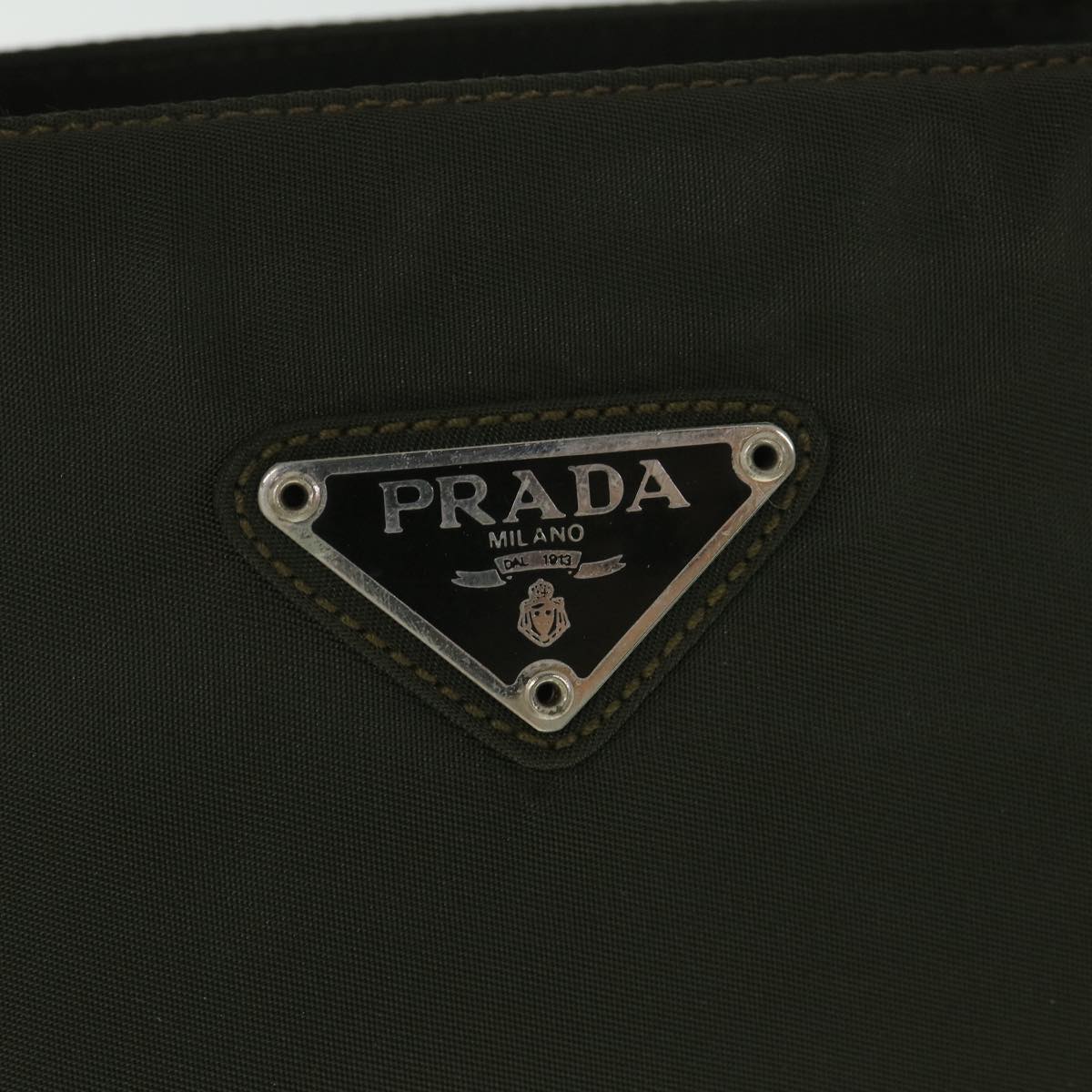 PRADA Hand Bag Nylon Green Auth fm2766