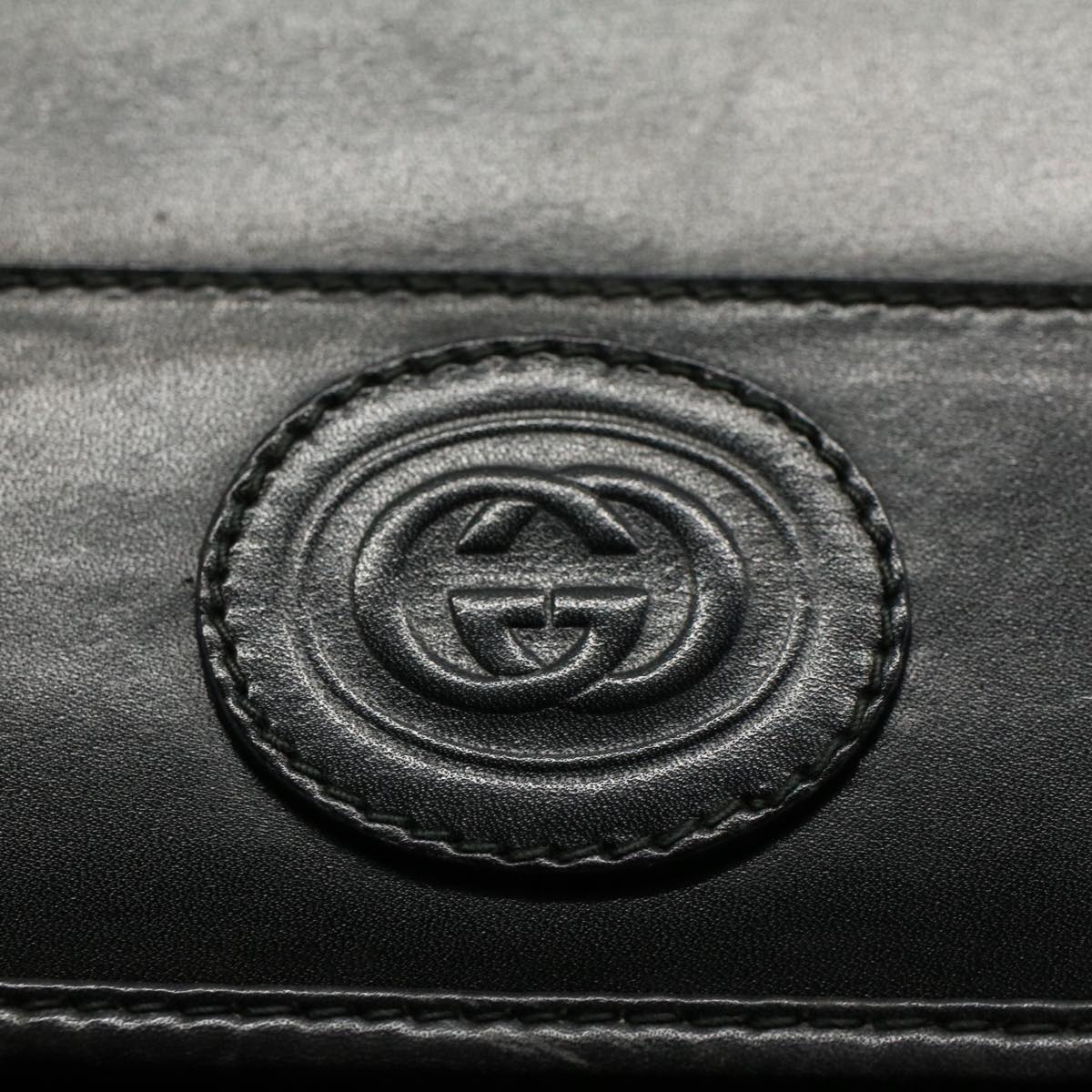 GUCCI Shoulder Bag Leather Black 004 261 0264 Auth fm2779