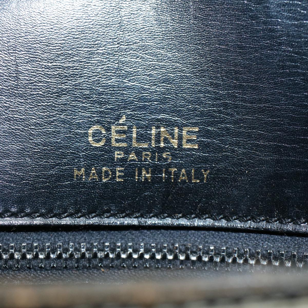 CELINE Horse Carriage Shoulder Bag Leather Black Auth fm2800