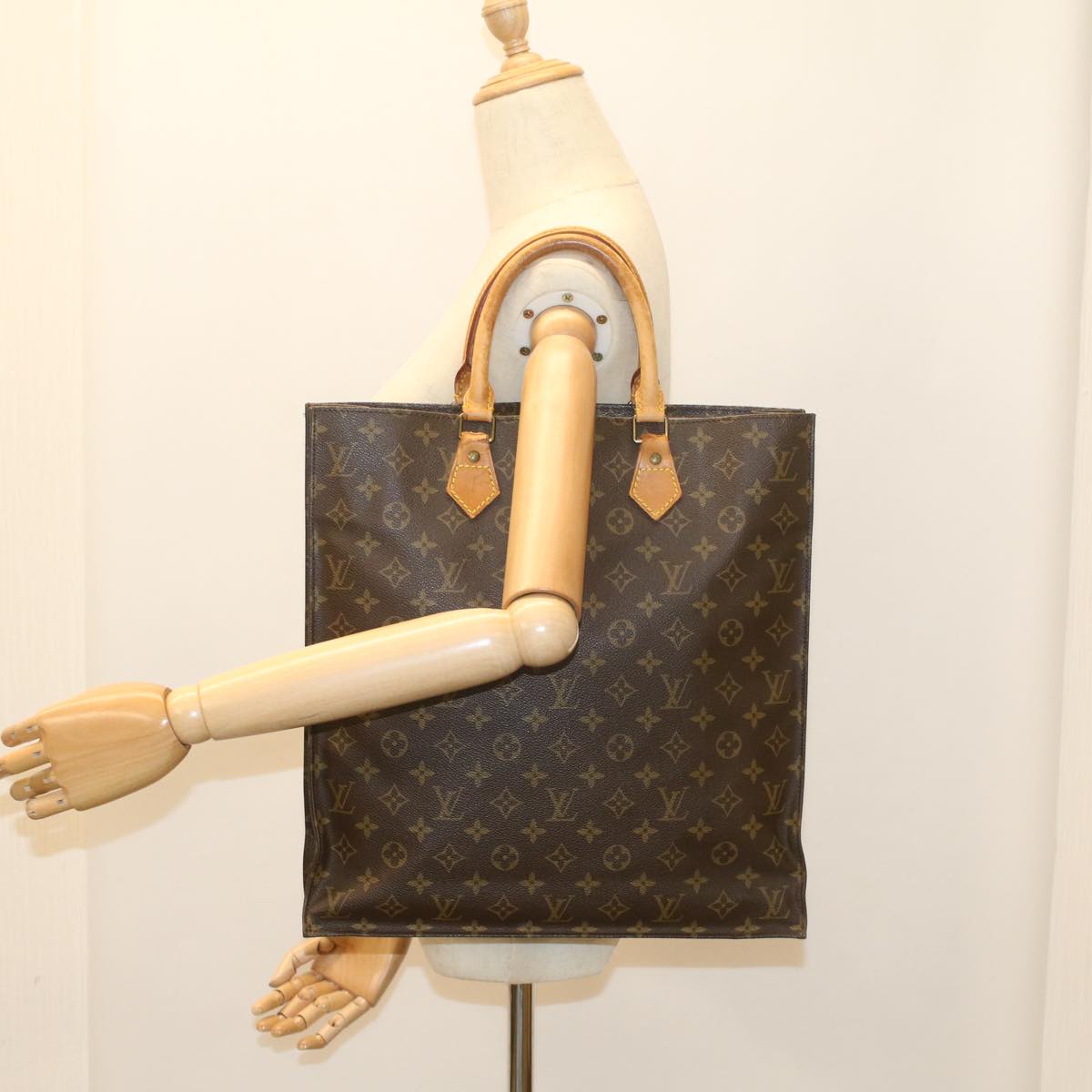 LOUIS VUITTON Monogram Sac Plat Hand Bag M51140 LV Auth fm2825