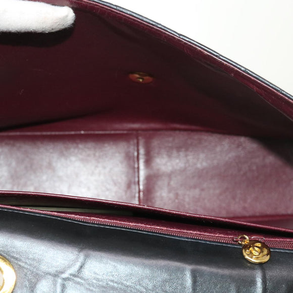 CHANEL Big Matelasse Chain Shoulder Bag Leather Black CC Auth fm2835V