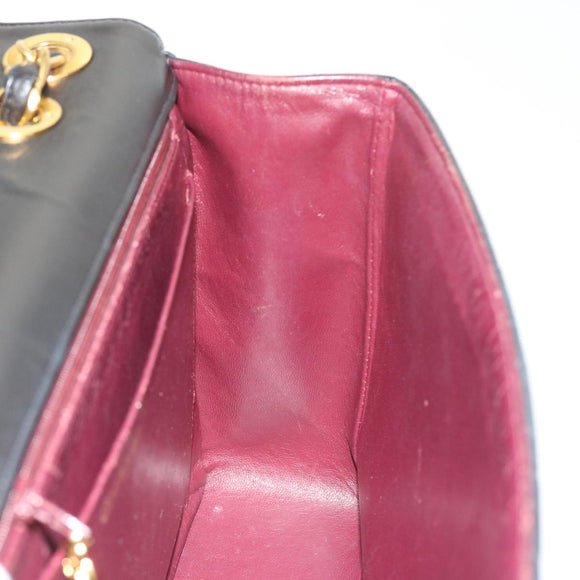 CHANEL Big Matelasse Chain Shoulder Bag Leather Black CC Auth fm2835V