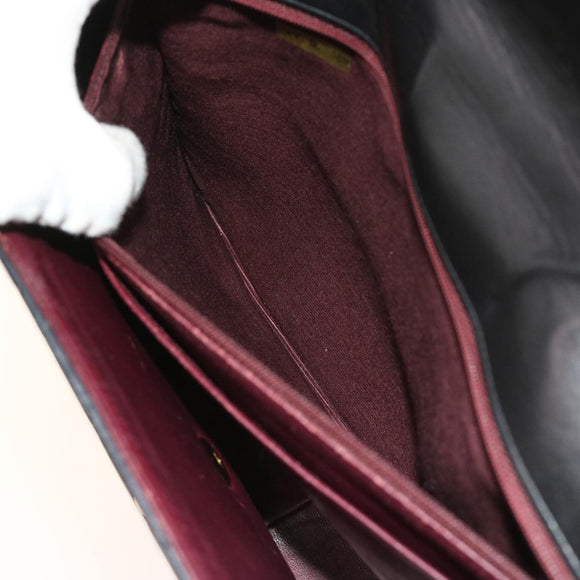 CHANEL Big Matelasse Chain Shoulder Bag Leather Black CC Auth fm2835V