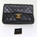 CHANEL Big Matelasse Chain Shoulder Bag Leather Black CC Auth fm2835V-12