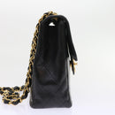 CHANEL Big Matelasse Chain Shoulder Bag Leather Black CC Auth fm2835V-4